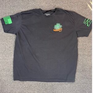 Grunt Style Graphic Tee Mens 4X Black Good Irish Shamrock Flag This Well Defend